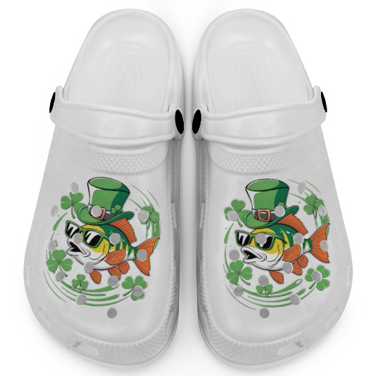 St. Patrick's Day With Fish And Clover Leaves Clogs