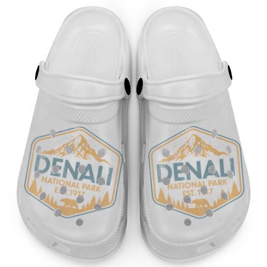 Retro Denali National Park Mountains Nature Clogs