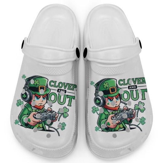 St. Patrick's Day Gaming Design Clover And Out Clogs
