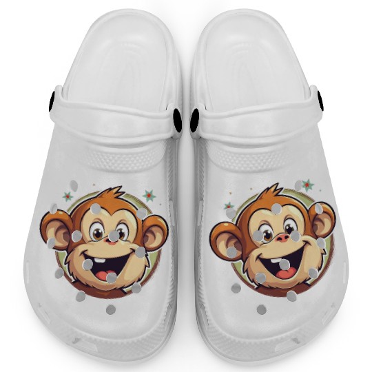 Cute Cartoon Monkey Face Clogs