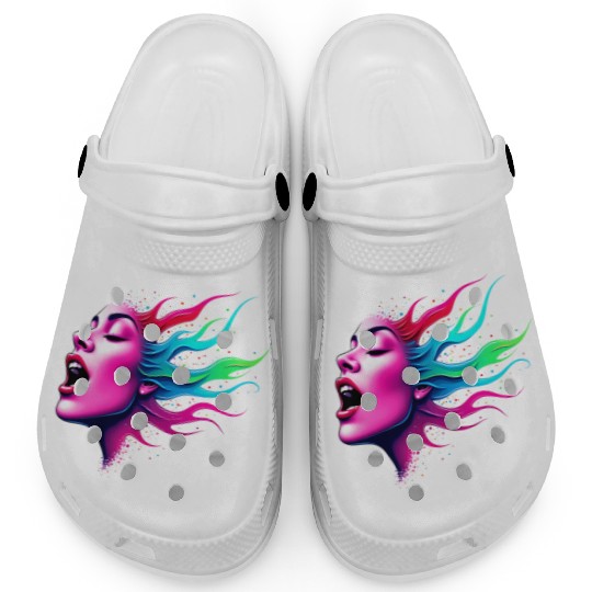 Neon Soundwave Face - Music Lovers Clogs