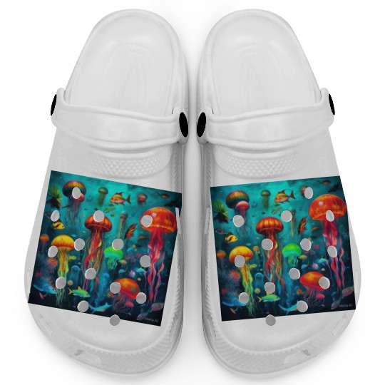 Jellyfish atomic and neon. Clogs