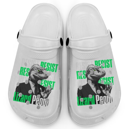 Resist Reptilians Lizard People Clogs