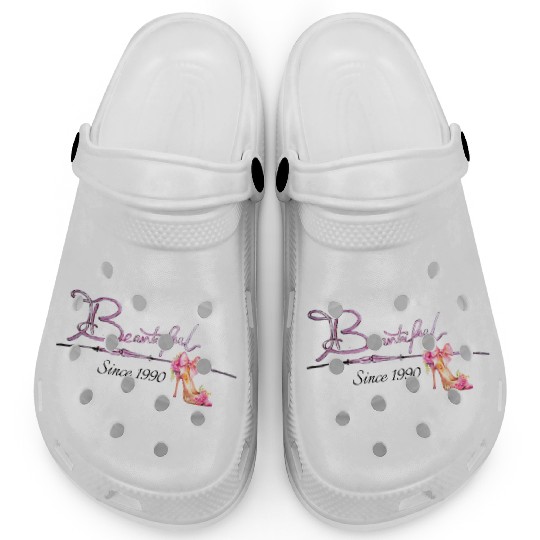 Beautiful since 1990 birthday typography Clogs