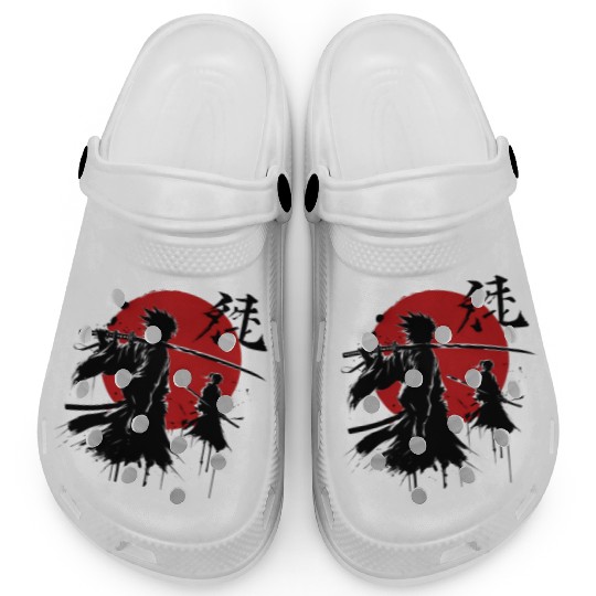 Shadow Samurai Warriors Under Blood Moon Clogs
