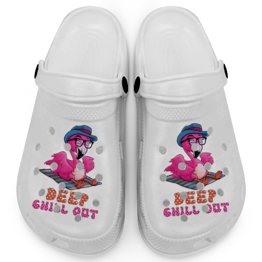 Deep Chill Out Flamingo Summer Vacation Clogs
