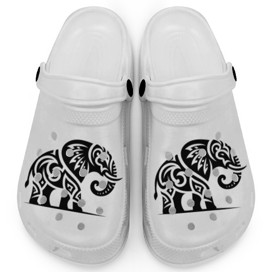 Elegant Tattoo Elephant With Large Tusks Clogs
