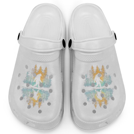 Bigfoot Forest Silhouette | Abstract Reflection Ar Clogs