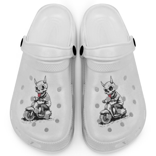 Born to Be Wild - Skull Devil on Scooter Clogs