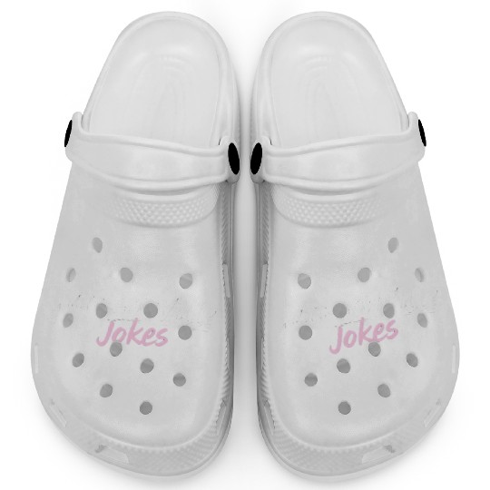 Jacksonville Jokes Brushstroke Text Design in Pink Clogs