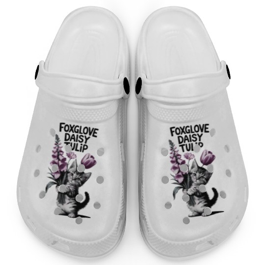 Subtle Floral Anti Trump Flowers Foxglove Daisy Clogs