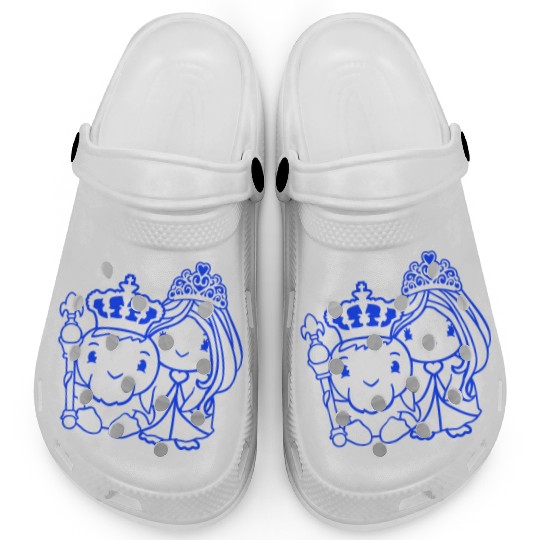 2 Ducks King Queen Prince Princess Couple Crown Clogs