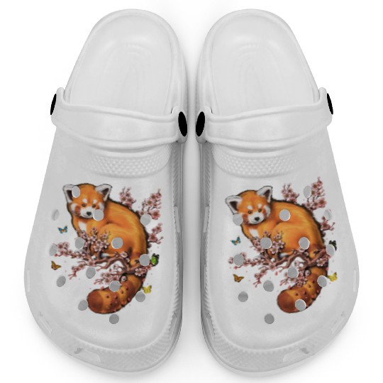 Red Panda Cherry Blossom Clogs