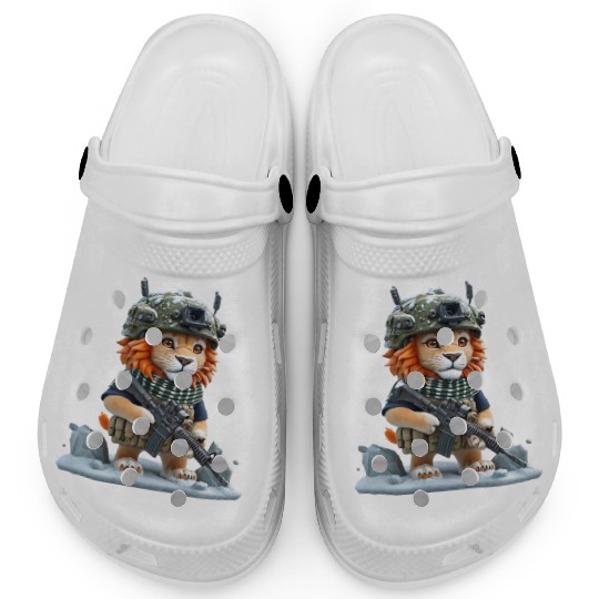 Lion In Military Clogs
