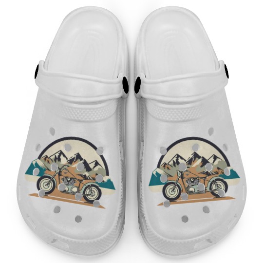 Motorcycle | Mountain background | Pastel Stick Clogs