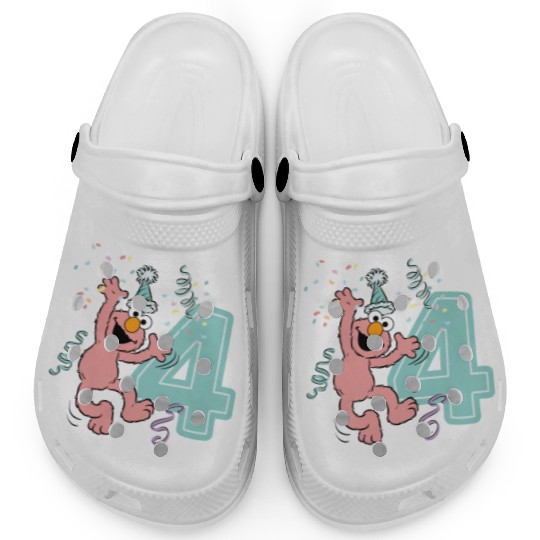 Sesame Street Birthday Design With Elmo 4 Years Clogs