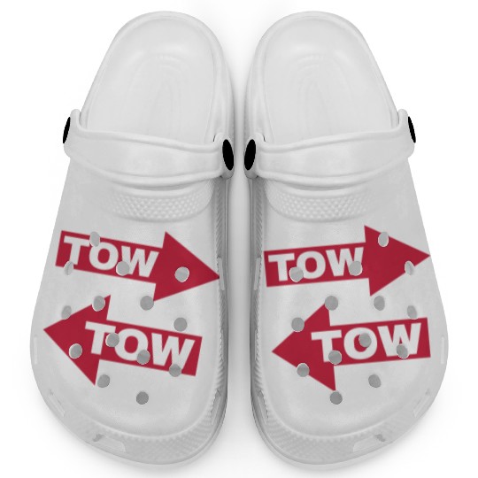 tow arrow red moving automotive because racecar Clogs