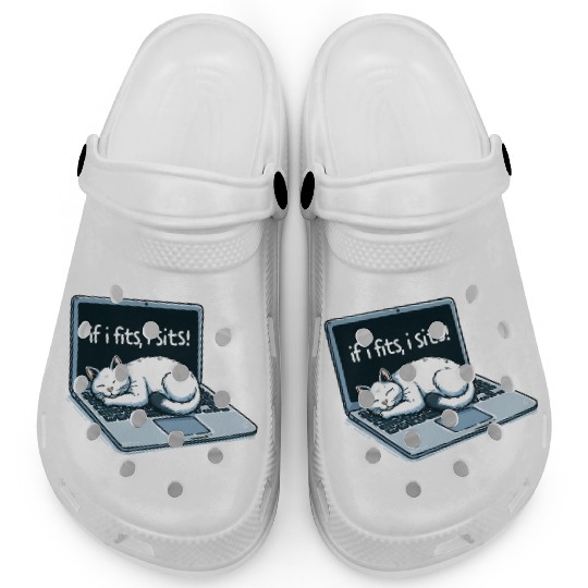 Laptop Cat Nap - If I Fits, I Sits! Clogs