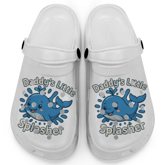 Daddy's Little Splasher Cute Baby Whale Clogs
