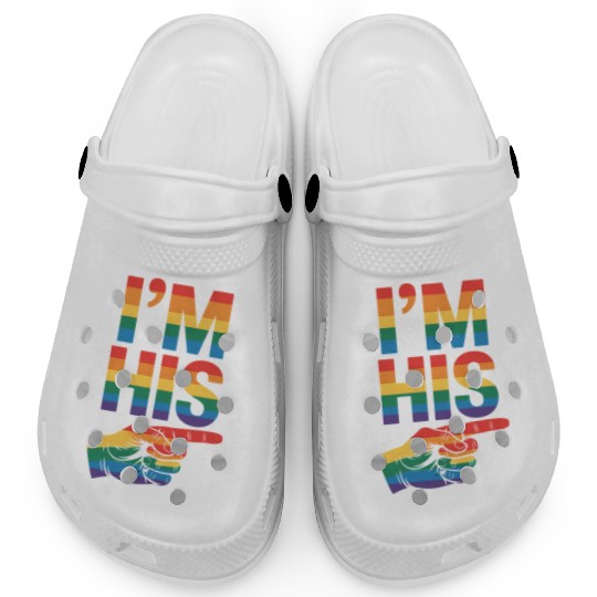 I'm His Gay Couple Matching LGBTQ Pride Clogs