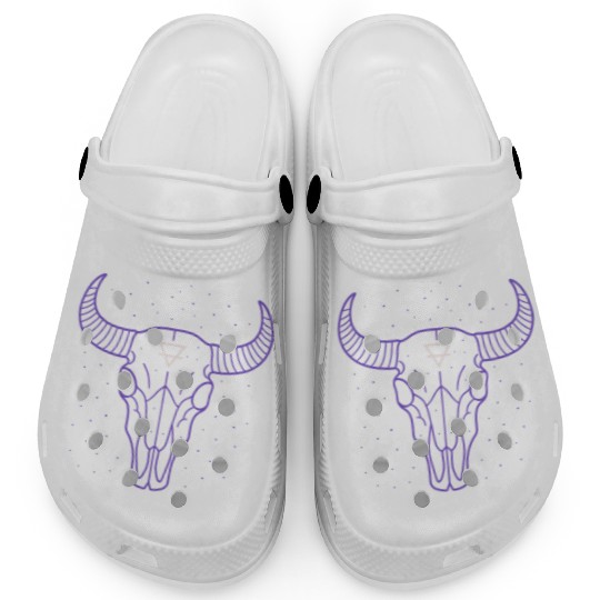 Earth Symbol Bull Skull | Mystic Minimal Art Clogs