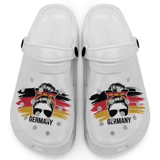 Stylish Germany Pride with Bandana and Sunglasses Clogs