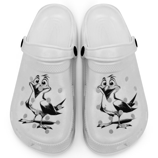 Nice flappy man funny seagull bird Clogs
