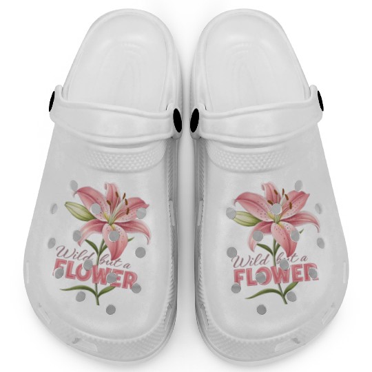 huge lily rose design Clogs