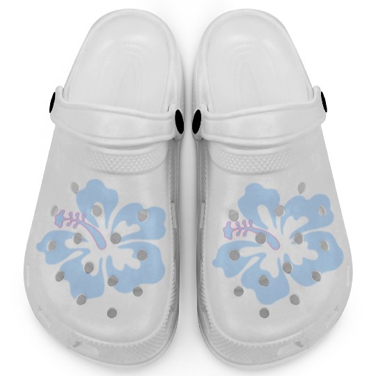 Blue hibiscus flower Clogs