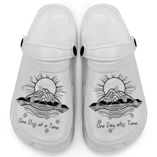 One Day at a Time – Motivational Calm Design Clogs