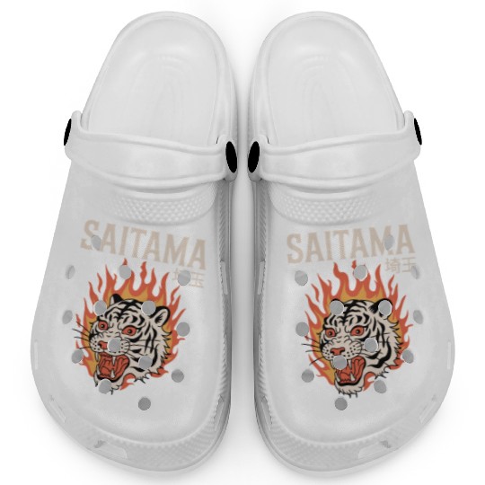 Vintage Saitama Clogs – Bold Tiger Tattoo Design