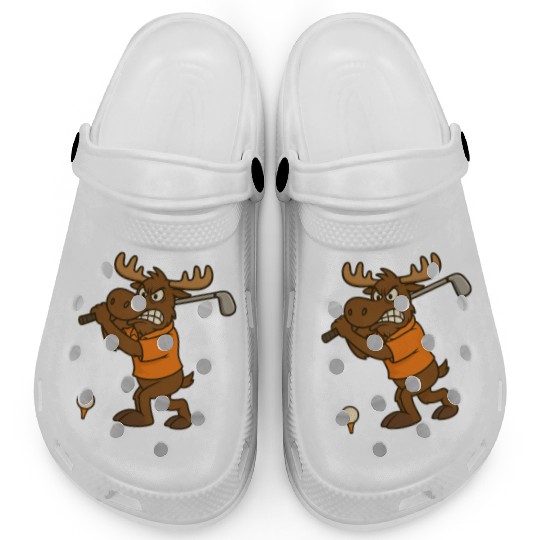 Angry Golf Moose Clogs