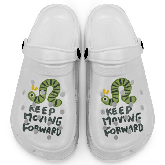 Keep Moving Forwards | Cute Green Bug Clogs
