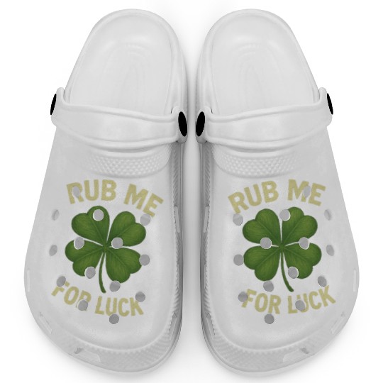 Rub Me for Luck Four-Leaf Clover Clogs