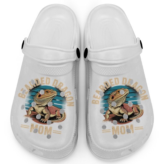 Retro Pogona Reptile Herpetology Mom Bearded Clogs