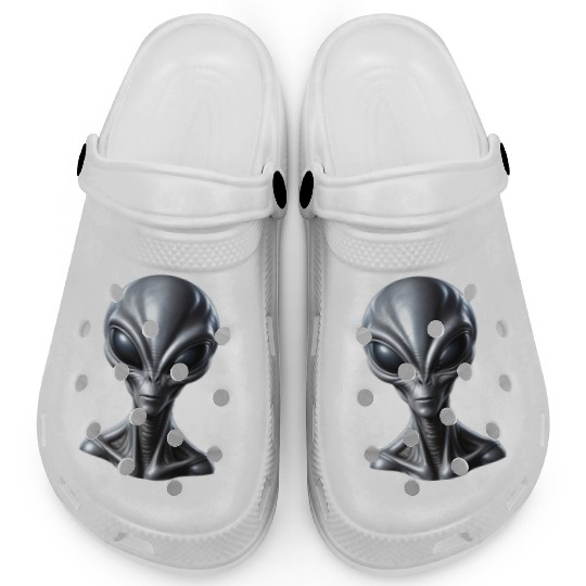 Realistic Grey Alien Extraterrestrial Clogs