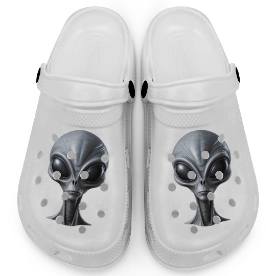 Realistic Grey Alien Extraterrestrial Being Clogs