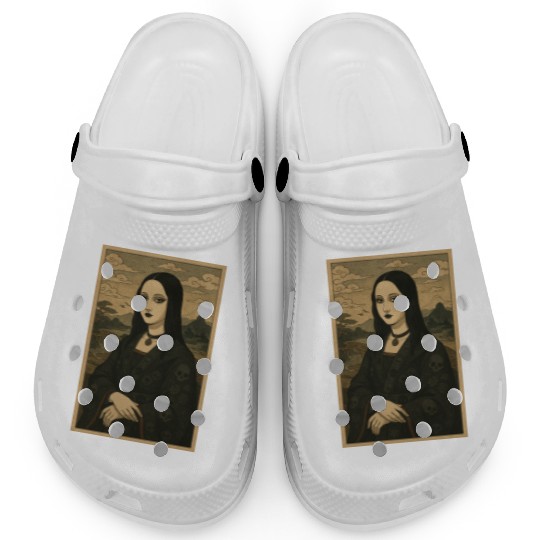 Gothic Geisha Mona Lisa Japanese Vintage Horror Clogs