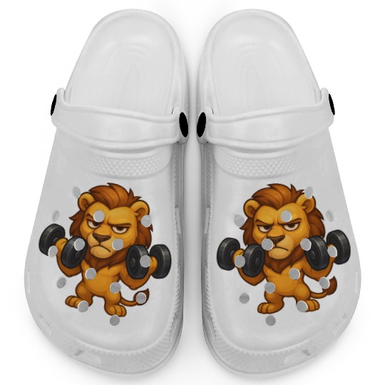 Grumpy lion fitness dumbbell biceps workout Clogs