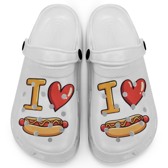 I Love Hotdogs - Fast Food Snack Fun Clogs