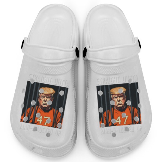Anti-Trump Funny Straight Outta Mar-A-Locked Up Clogs