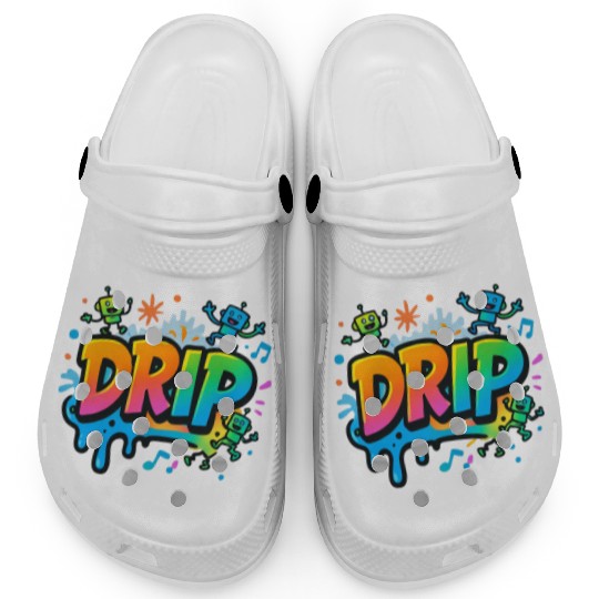 DRIP Graffiti Robot Clogs – Fun Streetwear Style