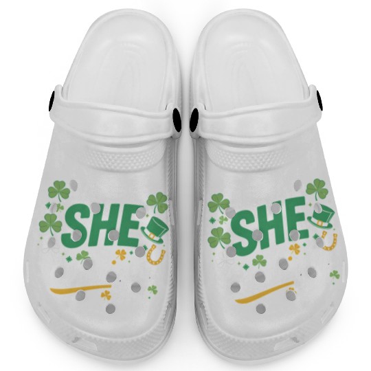 Irish Clover Shenanigans Lucky Charm Womens Comfy Clogs