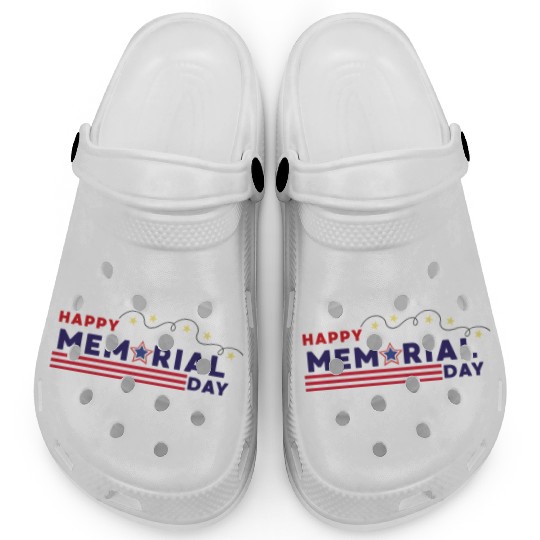 Happy Memorial Day – USA Star & Stripes Design Clogs