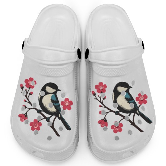 Cherry Blossom Bird - Spring Serenity Art Clogs