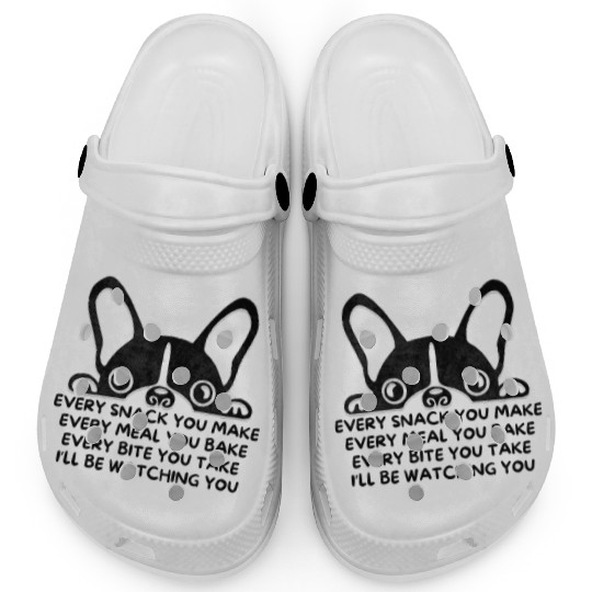 French Bulldog Funny Watching You Snack Parody Clogs