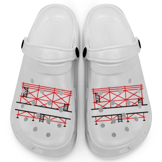 Red Scaffold Banner Add Company Name Clogs