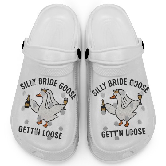 Embroidered Silly Goose Bride Funny Goose Lover Clogs