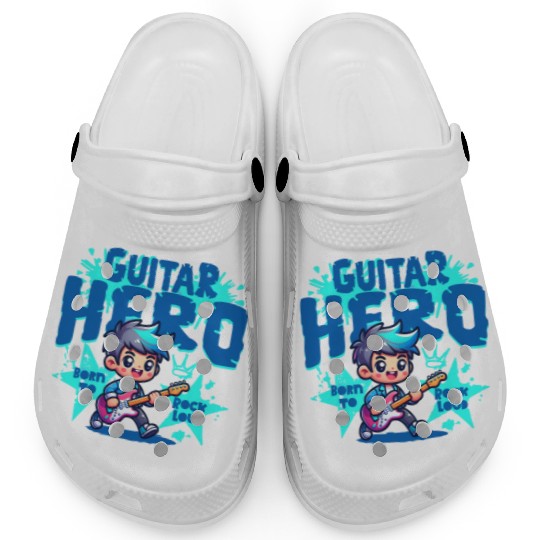 Guitar Hero Kid – Cute Rock Star Cartoon Clogs | Bor