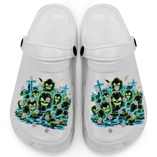 Neon Tomb Uprising – Glowing Graveyard Ghouls Clogs